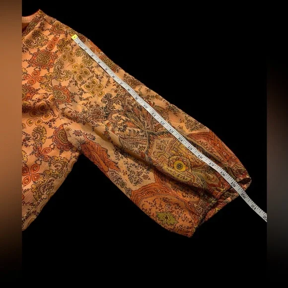 Beautiful Liz Claiborne Bohemian Peach Floral Tunic Top - Picture 8 of 9